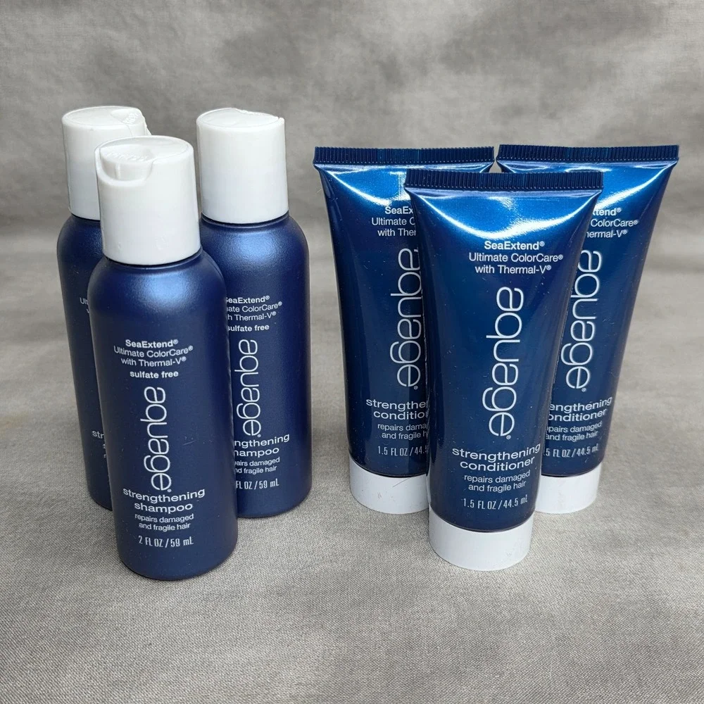 Aquage Strengthening Shampoo 2 oz (X3) & Conditioner 1.5 oz (X3) Travel Set
